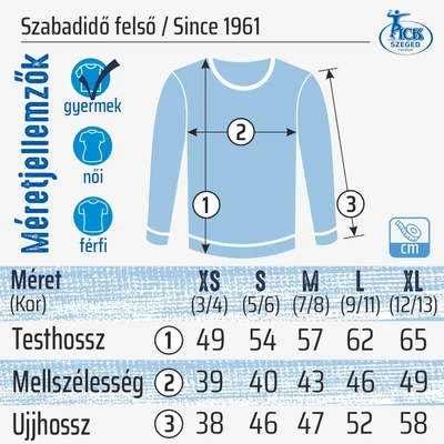 Gyerek szabadidő felső, Since 1961